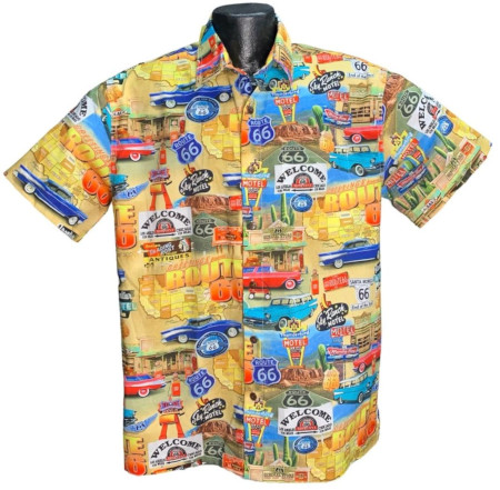 Scenic Route 66 Hawaiian shirt- Made in USA